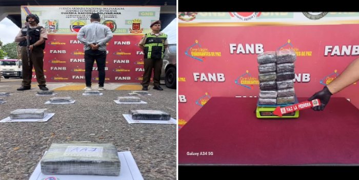 Detenido sujeto con 13 kilos de cocaína