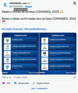 Es importante resaltar que por segundo año consecutivo, Venezuela albergará un torneo de selecciones CONMEBOL. Recordemos que en enero se jugó el Preolímpico en Valencia y Caracas.

