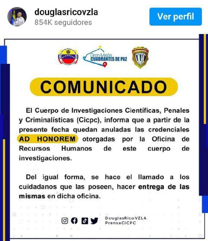 Cicpc anula credenciales Ad Honorem y pide que las devuelvan