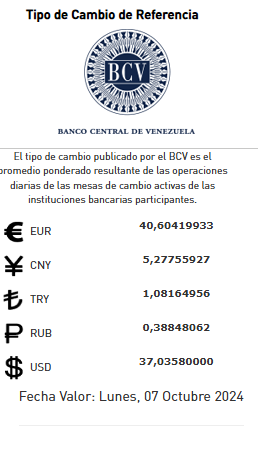 Dólar BCV hoy, lunes 7 de octubre revisa el precio del dólar en Venezuela