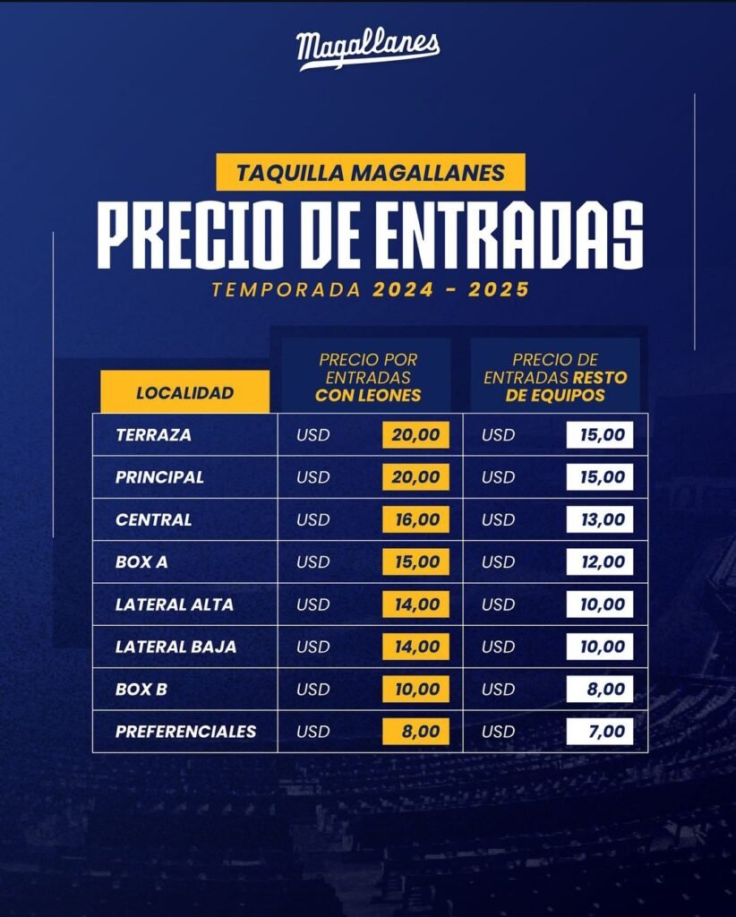 Magallanes precio entradas